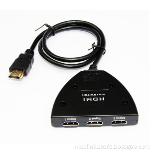 1080P 3X1 HDMI Switcher with Short HDMI Cable